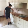 Crescent Carpentry & Building Ltd - Connor gives the oak w/tops a coat of oil