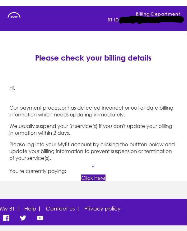 BT Scam Email